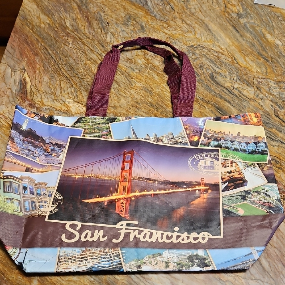 GBAG San Francisco Reusable Tote Bag With Scenic Photos